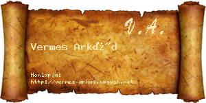 Vermes Arkád névjegykártya